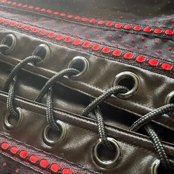 NWT Living dead souls, black and red corset/waist trainer/romanticism/punk - Picture 2 of 16